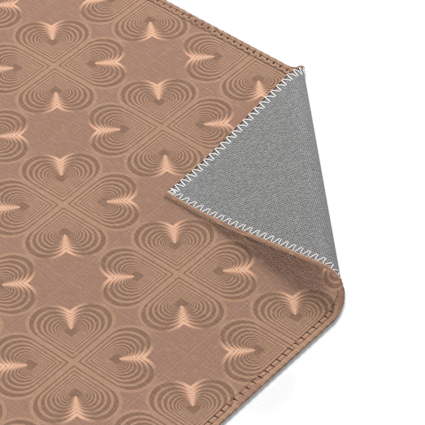 F2 Bullseye Area Rug — Warm Taupe Patterned Accent Rug for Living Room & Entryway