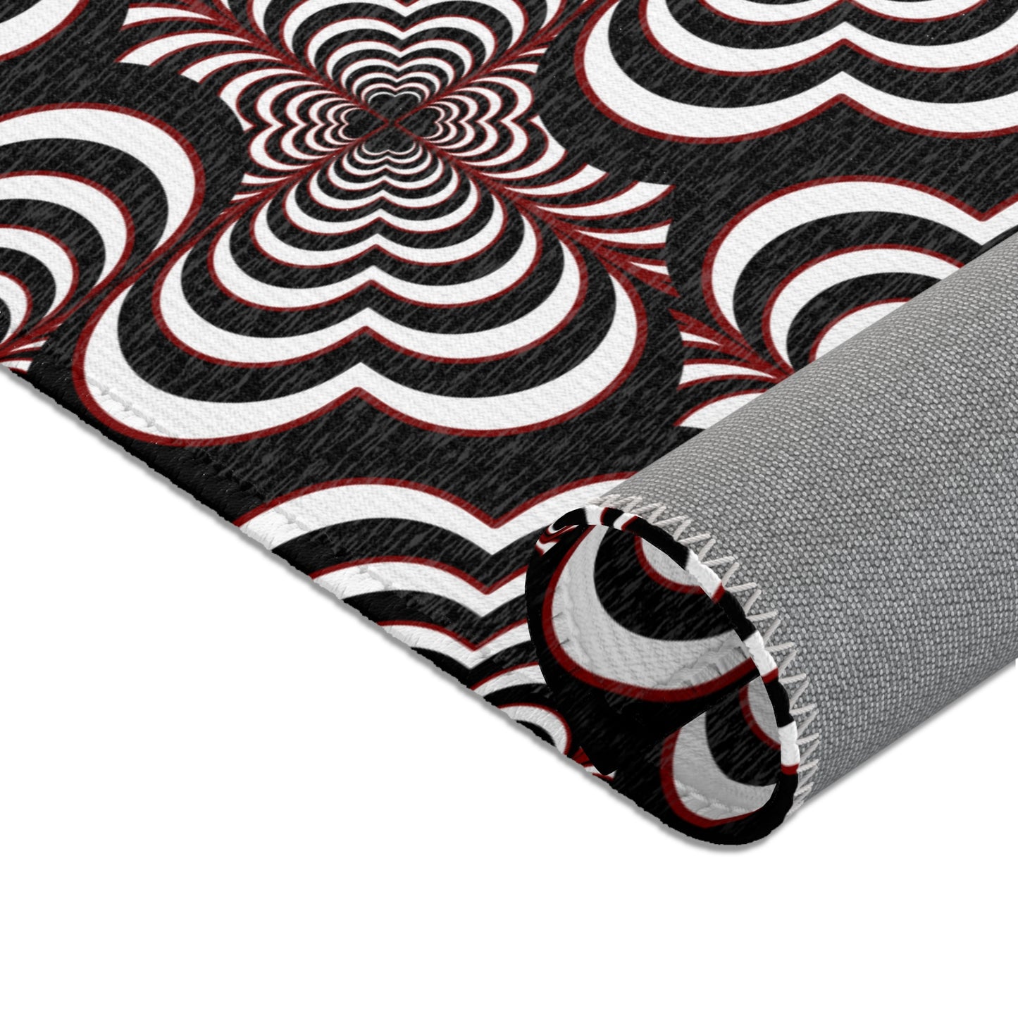 Zebra Love™ Area Rug — Black, White & Dark Red