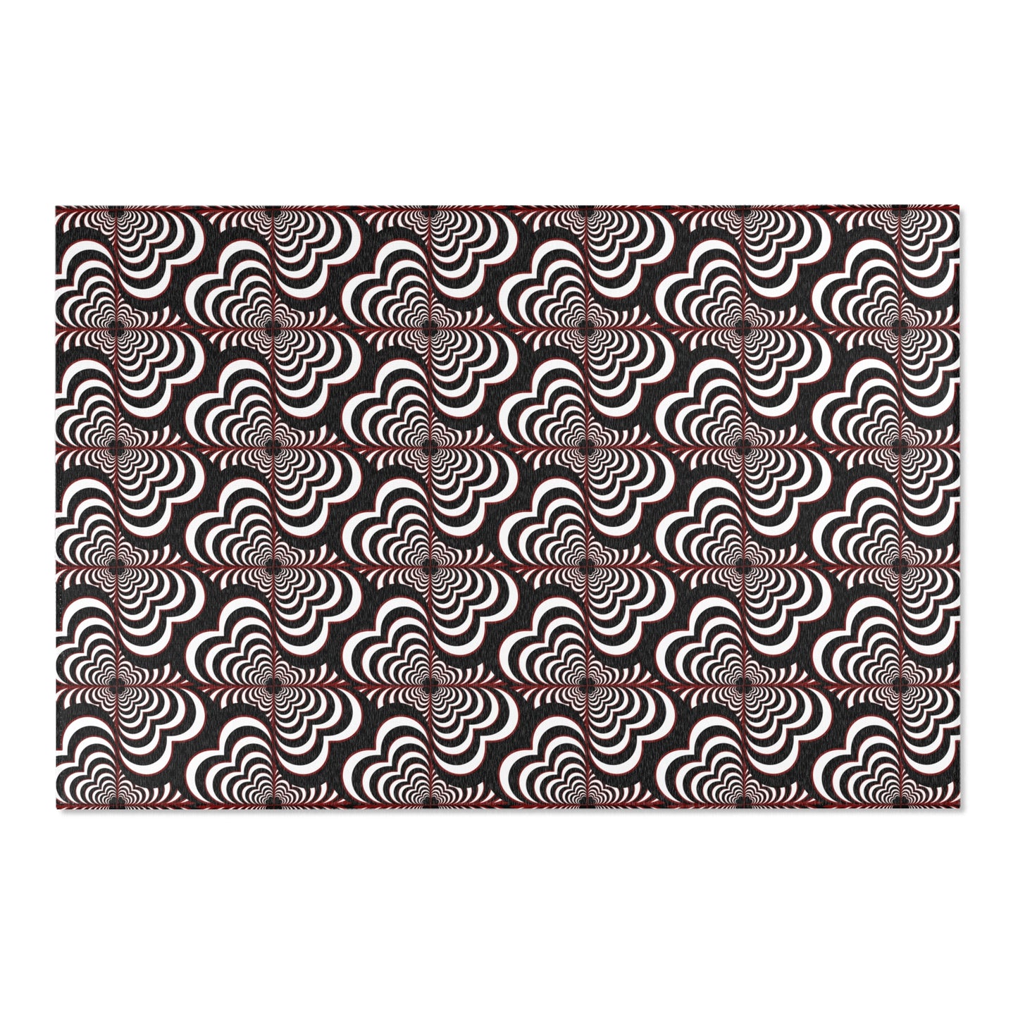 Zebra Love™ Area Rug — Black, White & Dark Red