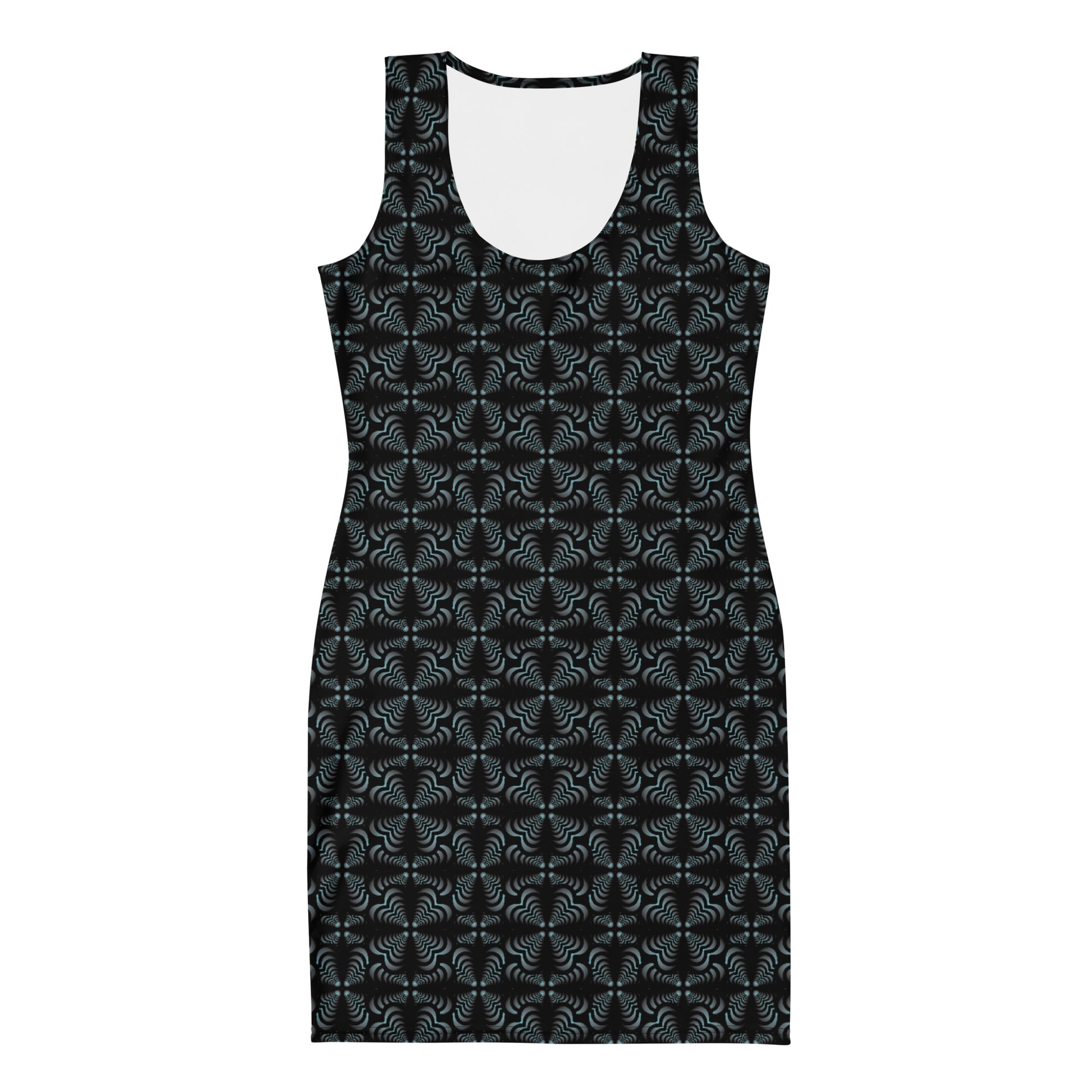 Zebra Love-reflect series, with blue hue, Bodycon dress – Heart Mandalas