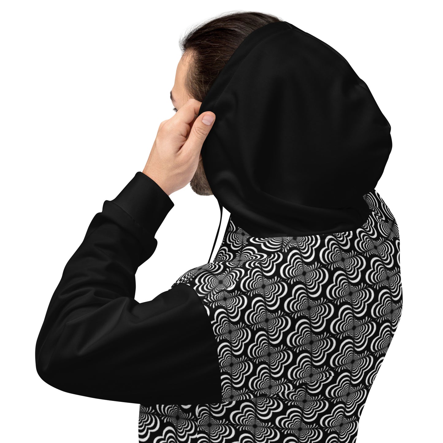 Zebra Love with black sleeves Unisex Hoodie