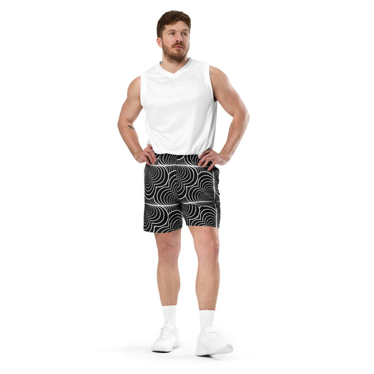 Zebra Love™ (inverted lines) Unisex mesh shorts