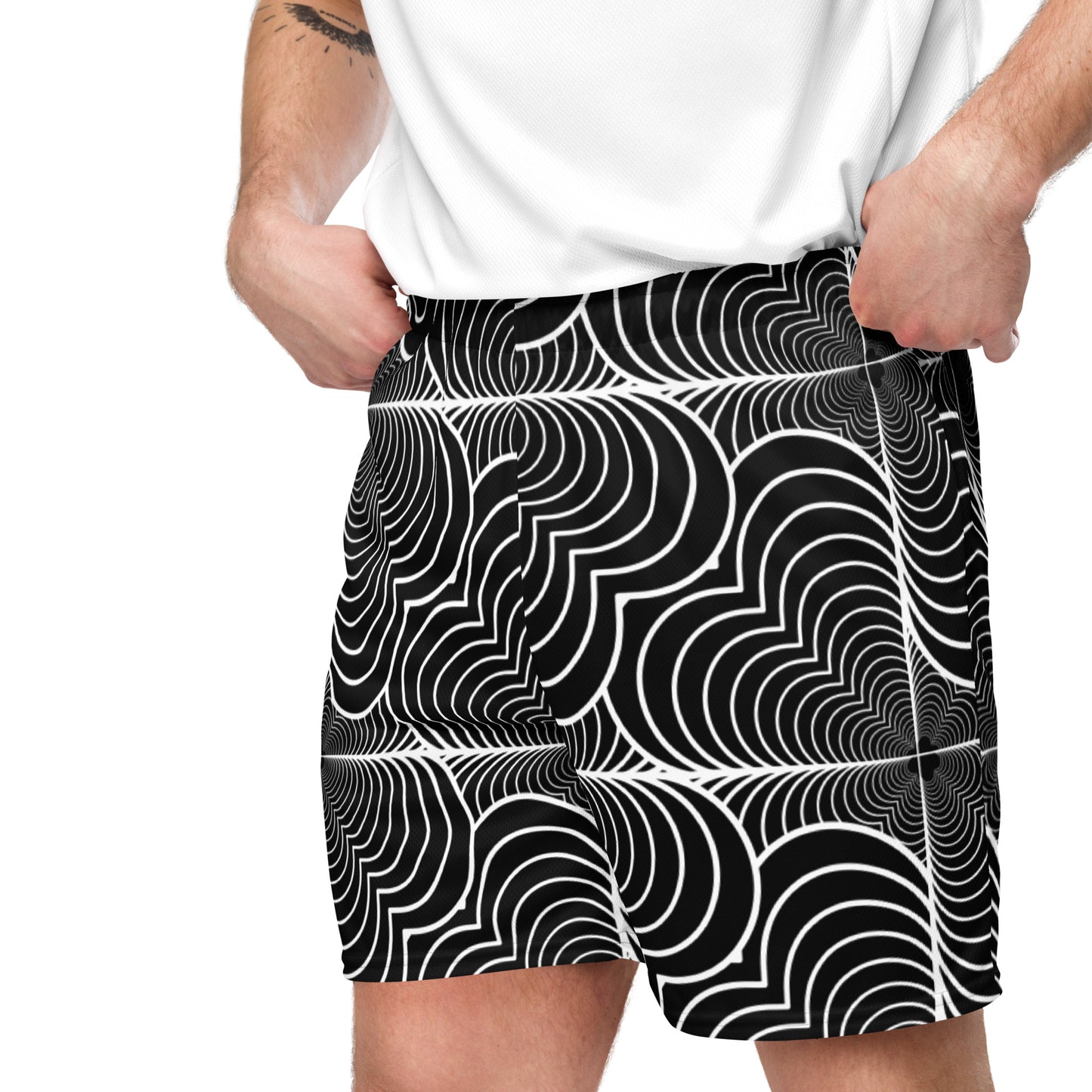 Zebra Love™ (inverted lines) Unisex mesh shorts