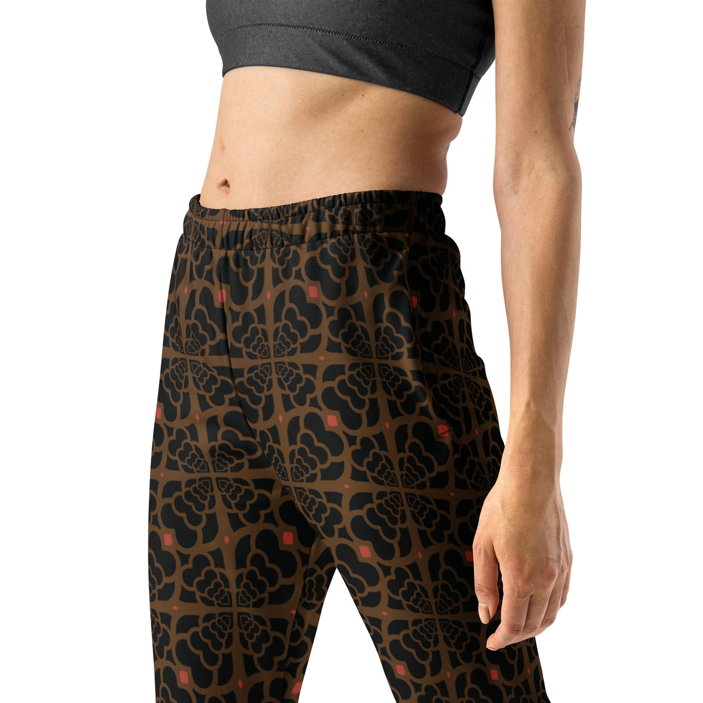 Zebra Love + F2 in brown Women's Joggers