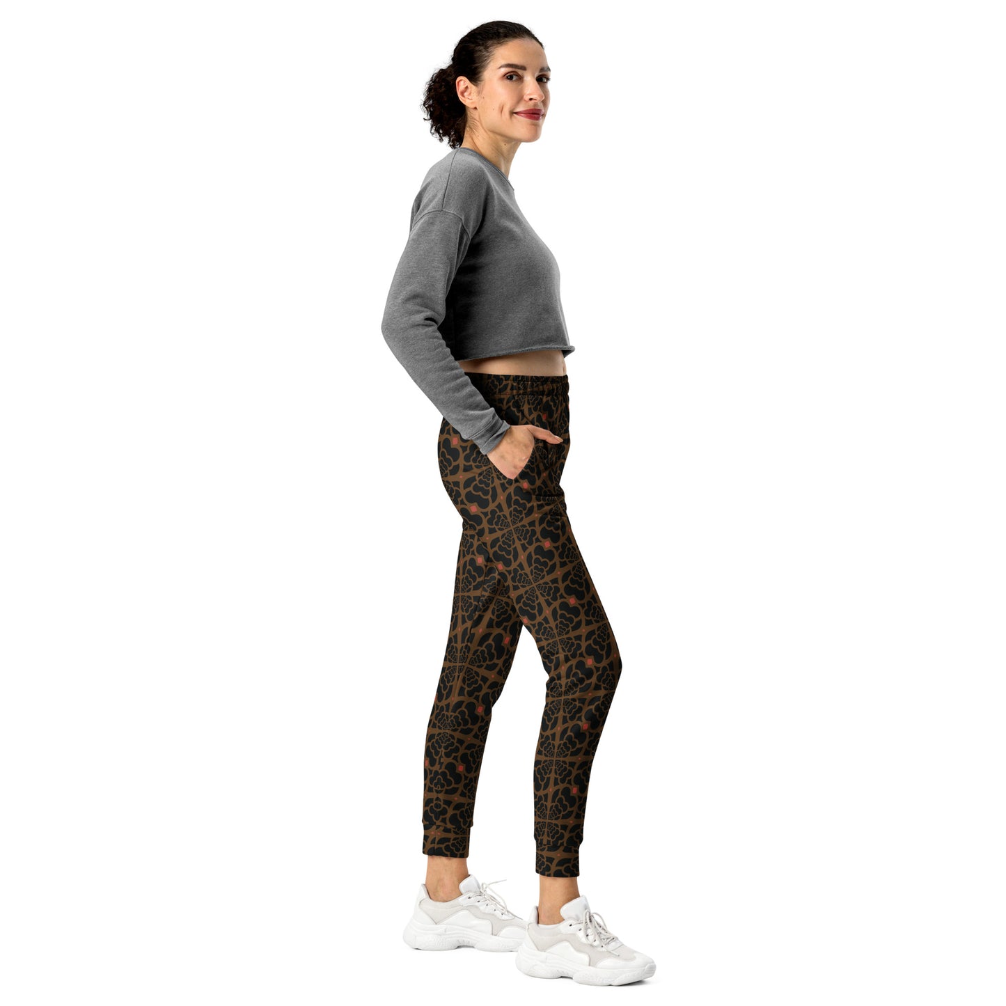 Zebra Love + F2 in brown Women's Joggers