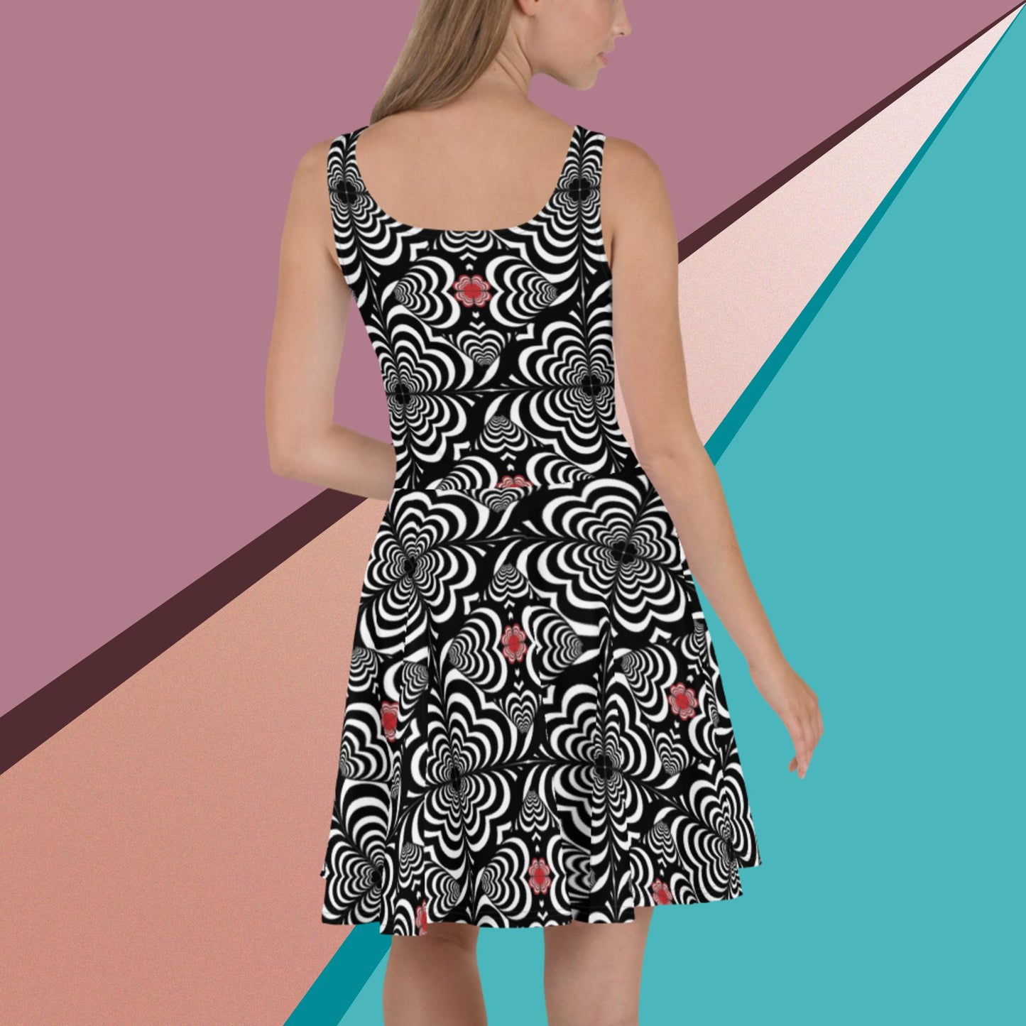 Zebra Love(TM) with a Pop of Red Skater Dress