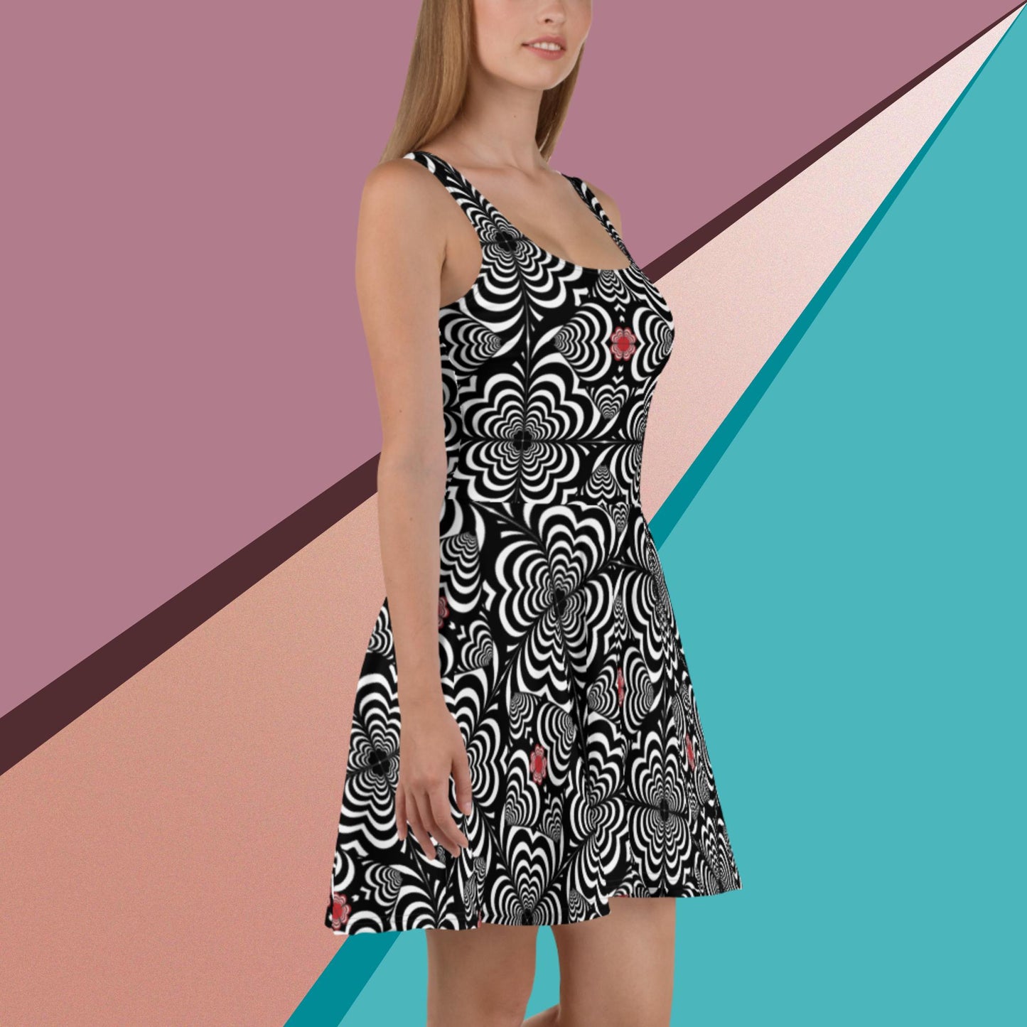 Zebra Love(TM) with a Pop of Red Skater Dress