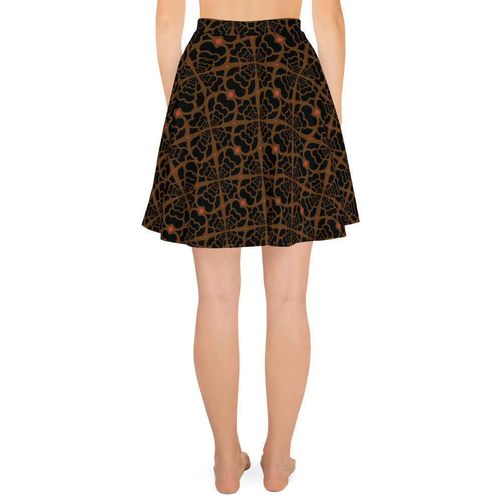 Zebra Love + F2 brown Skater Skirt