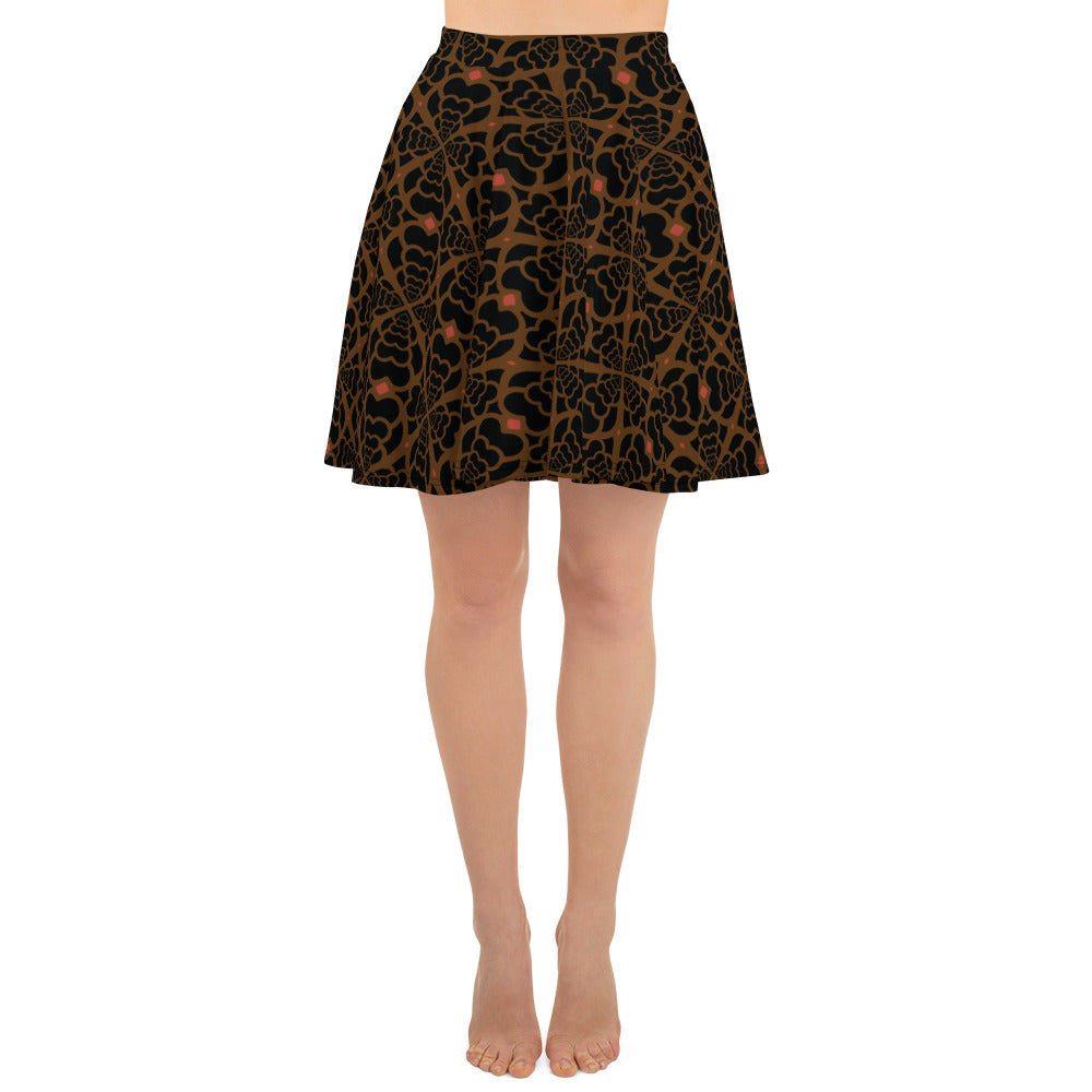 Zebra Love + F2 brown Skater Skirt