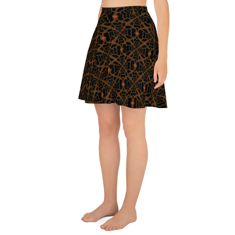 Zebra Love + F2 brown Skater Skirt