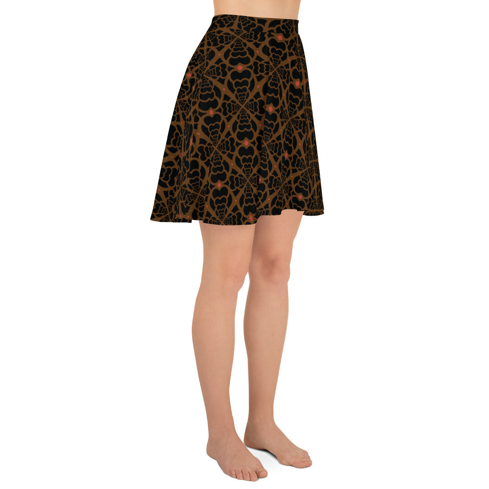 Zebra Love + F2 brown Skater Skirt