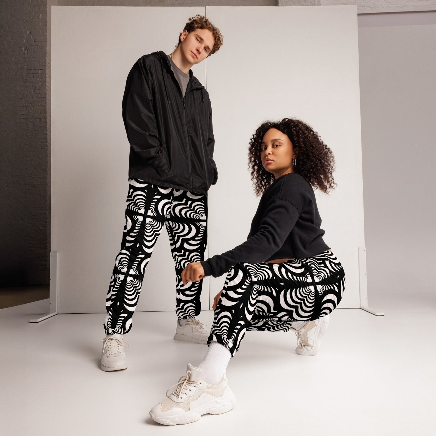 Zebra Love, black and White Unisex track pants