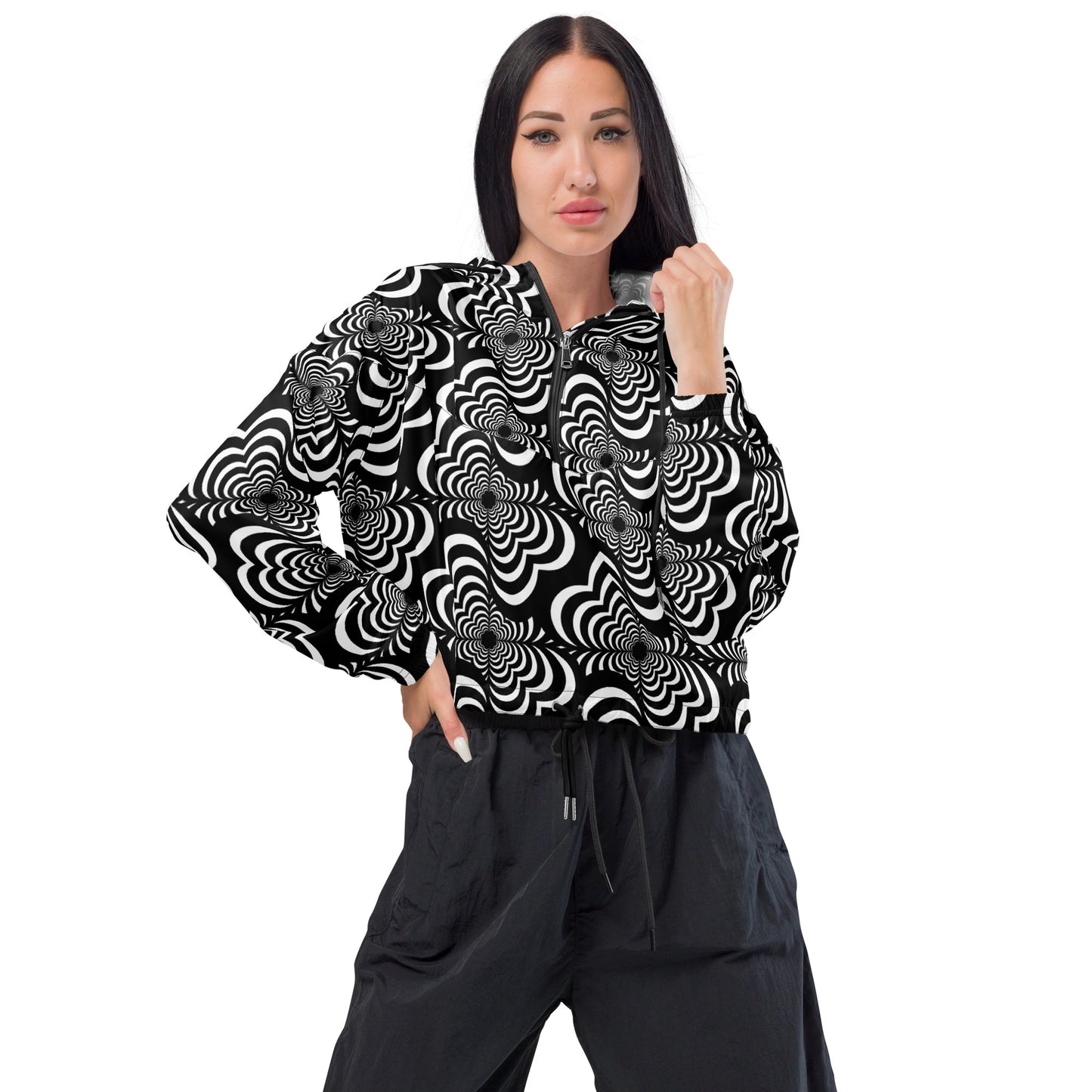 Women’s Cropped Windbreaker Long Sleeve Top