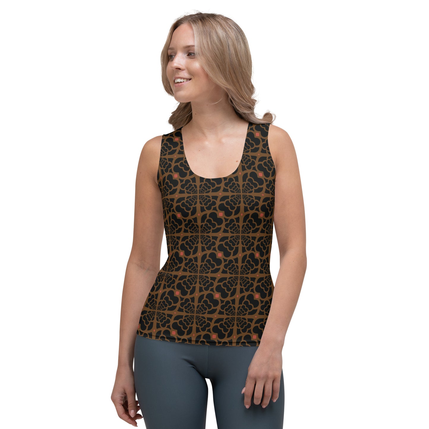 F2 "ice cream" Zebra Love™ pattern in Black and Brown Sublimation Cut & Sew Tank Top