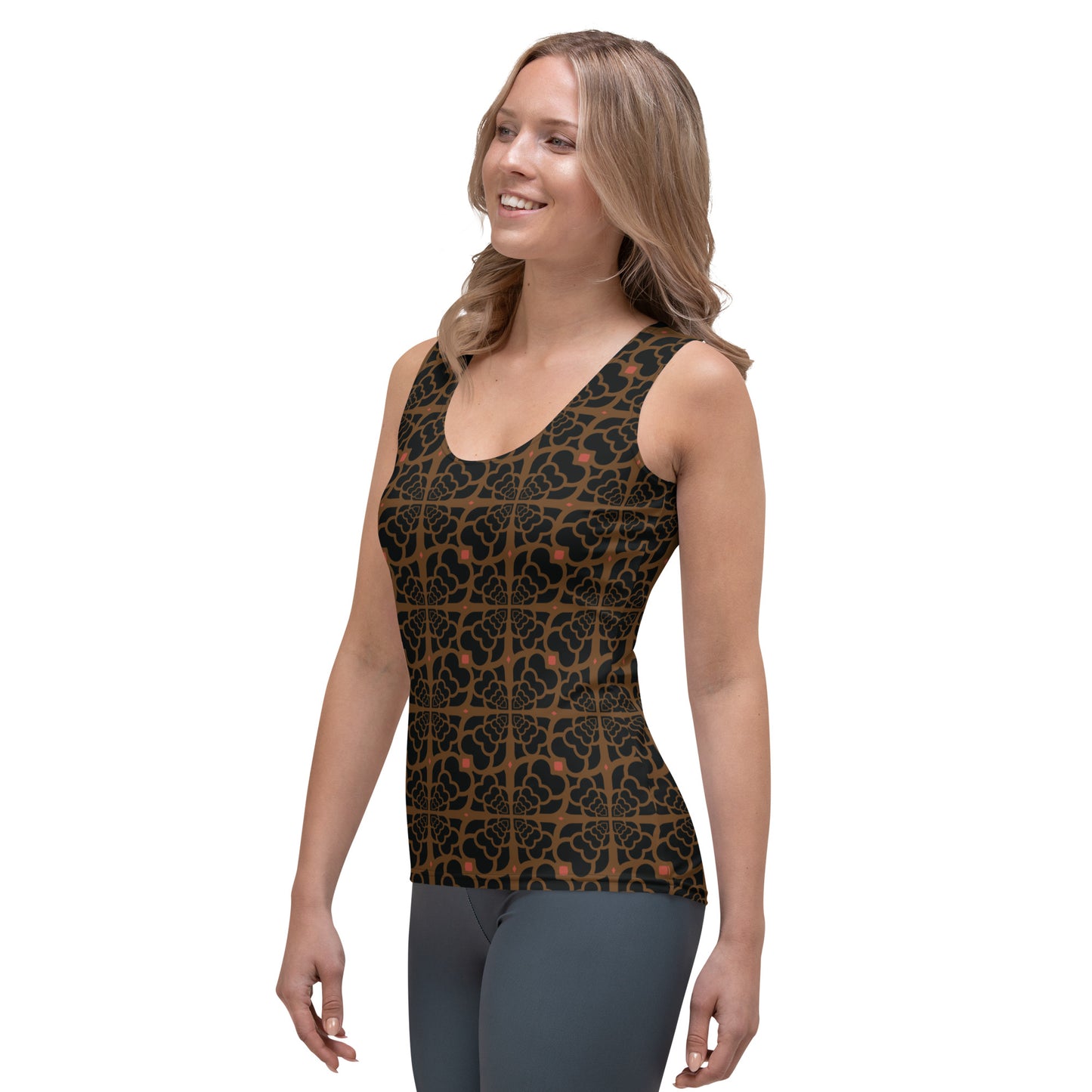 F2 "ice cream" Zebra Love™ pattern in Black and Brown Sublimation Cut & Sew Tank Top