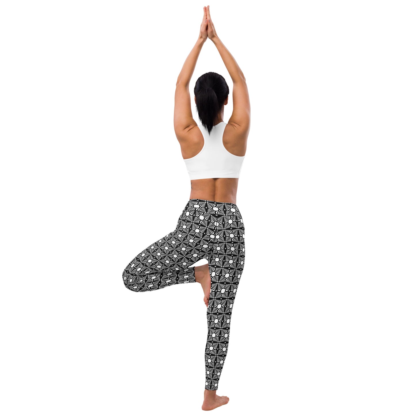 Zebra Love Bullseye Black and White Yoga Leggings