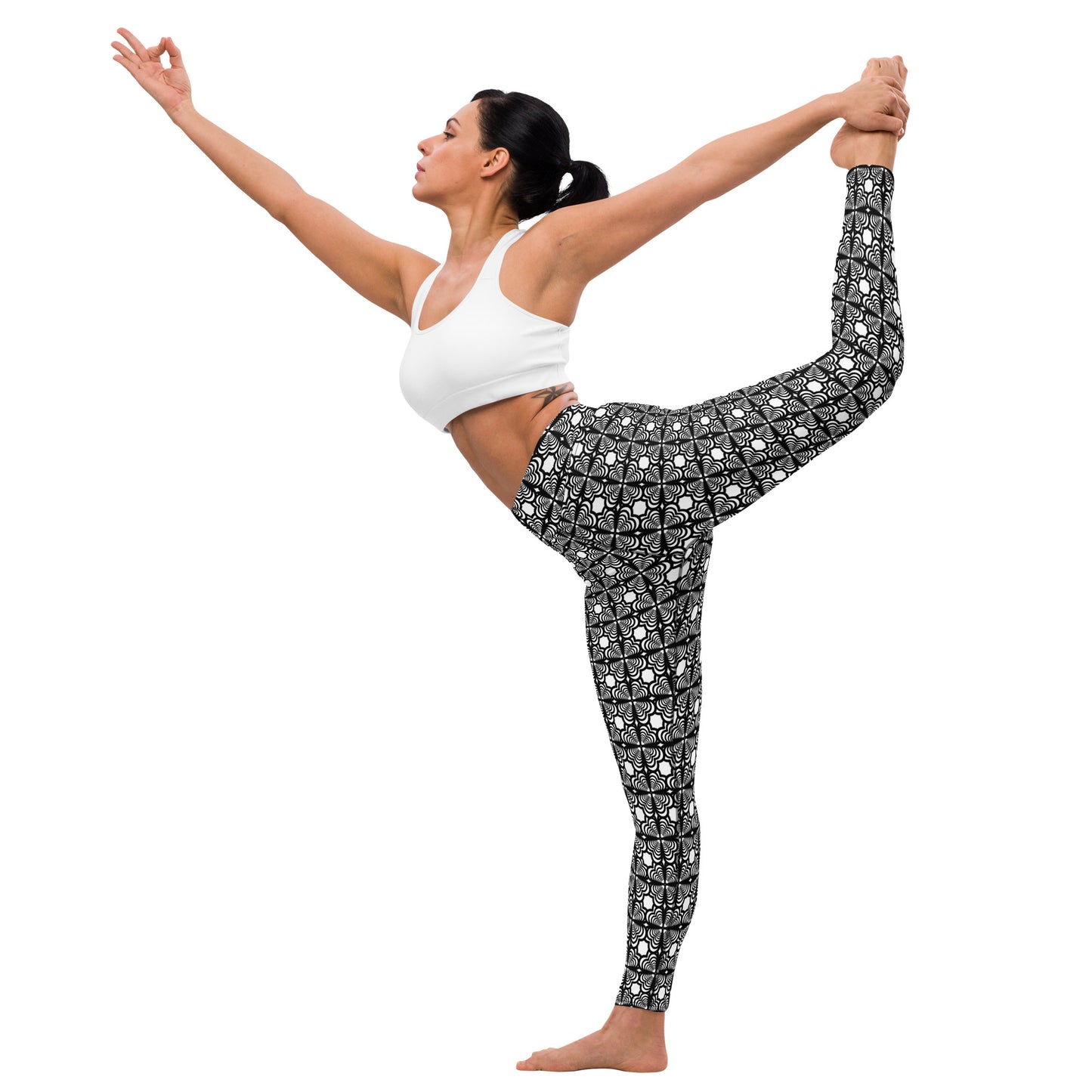 Zebra Love Bullseye Black and White Yoga Leggings