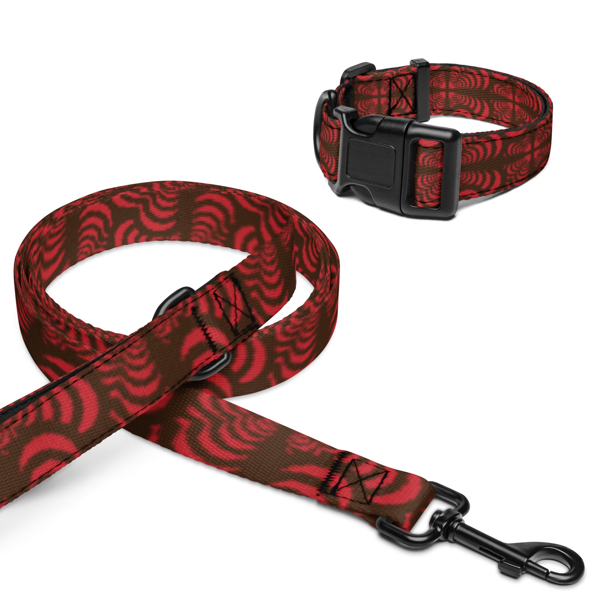 Zebra Love™ More Brown than Red–Pet collar & leash – Heart Mandalas