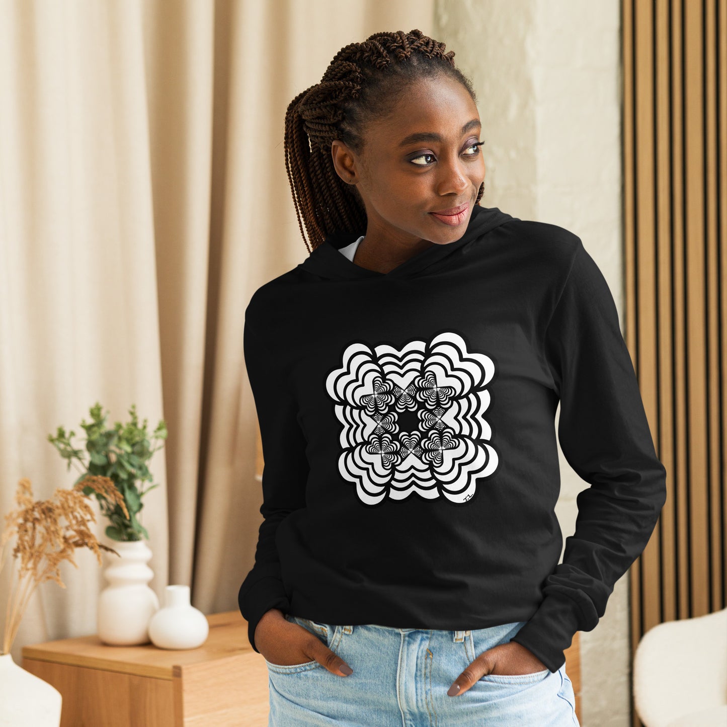 Hypnotic Zebra Love™ Hooded long-sleeve tee