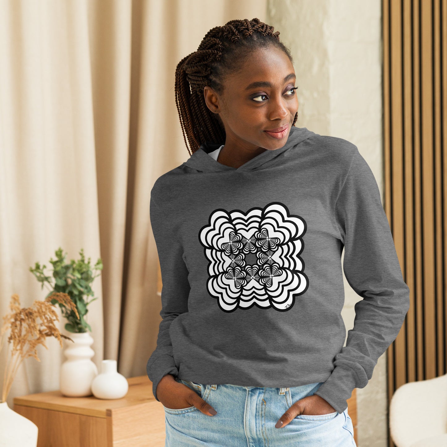 Hypnotic Zebra Love™ Hooded long-sleeve tee