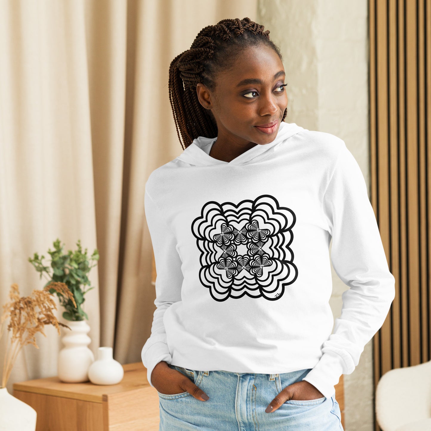 Hypnotic Zebra Love™ Hooded long-sleeve tee