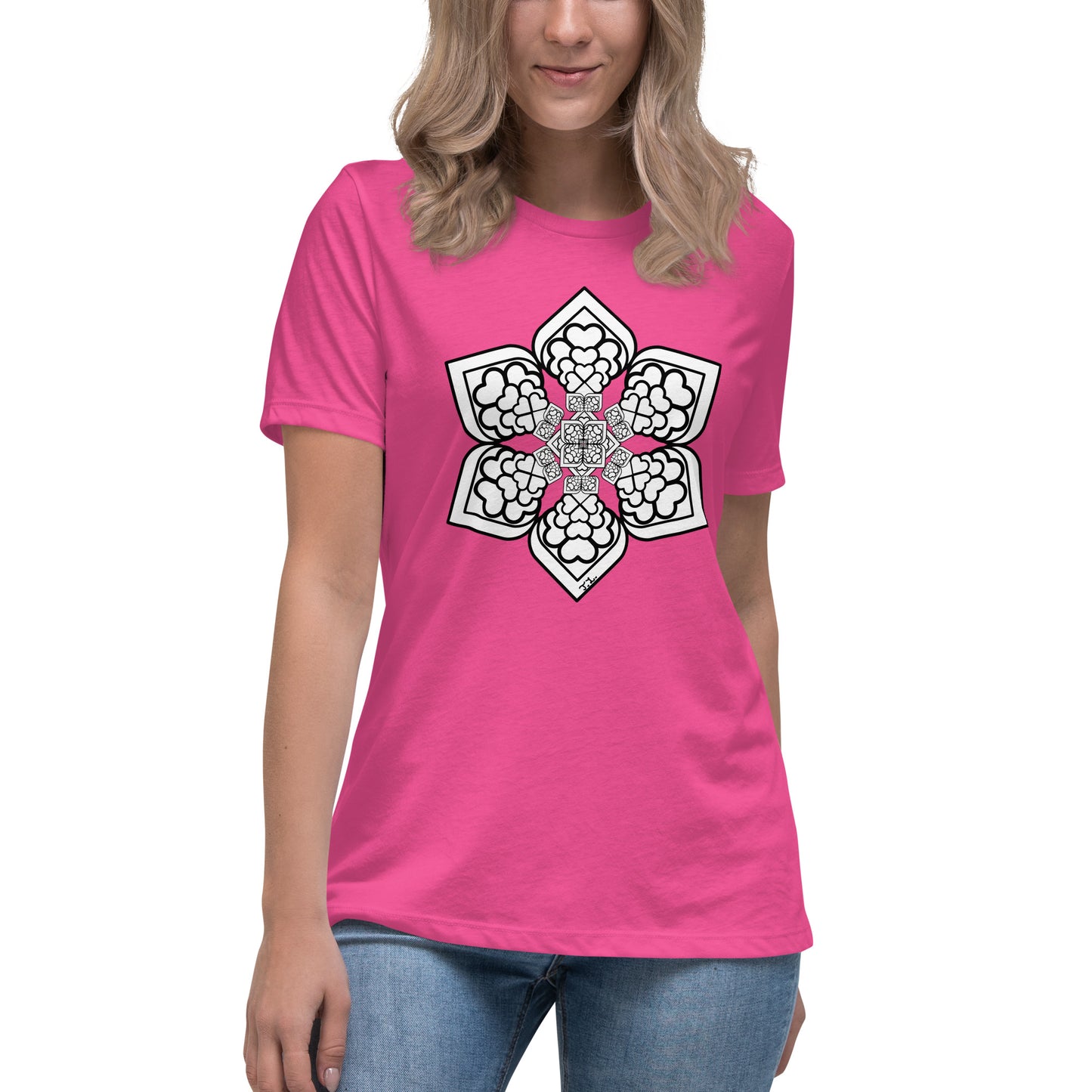 Color me- Lightbulb Heart Mandala Women's Relaxed T-Shirt