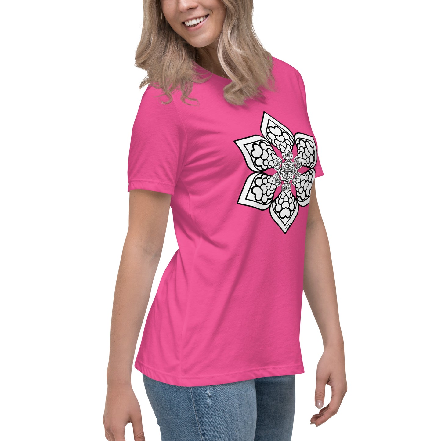 Color me- Lightbulb Heart Mandala Women's Relaxed T-Shirt