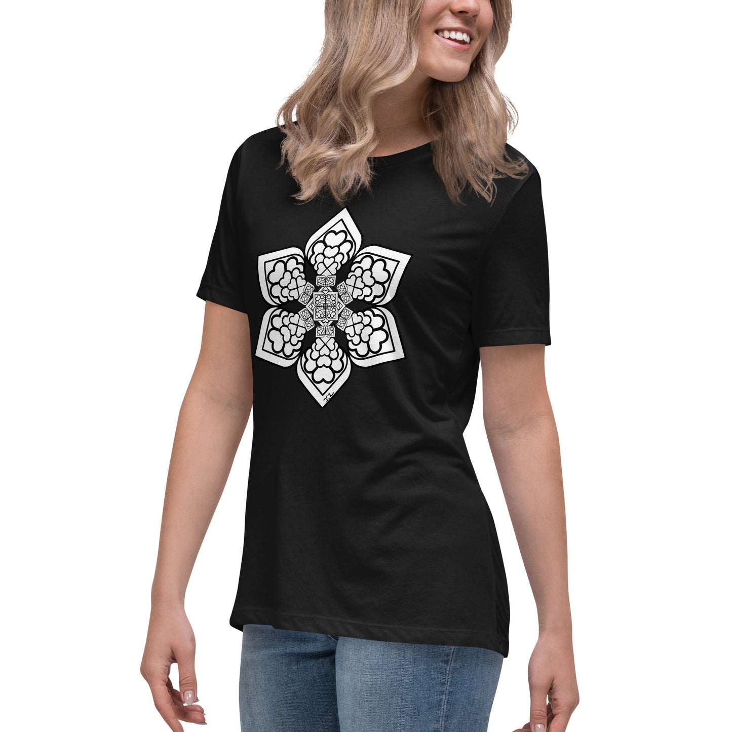 Color me- Lightbulb Heart Mandala Women's Relaxed T-Shirt