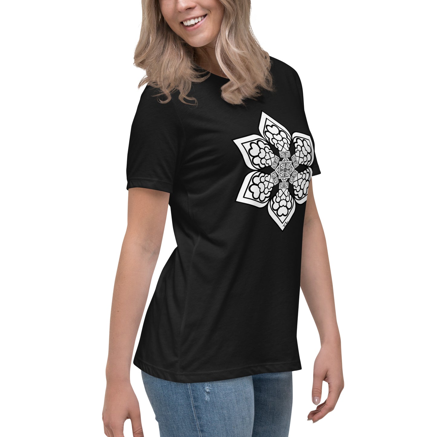 Color me- Lightbulb Heart Mandala Women's Relaxed T-Shirt