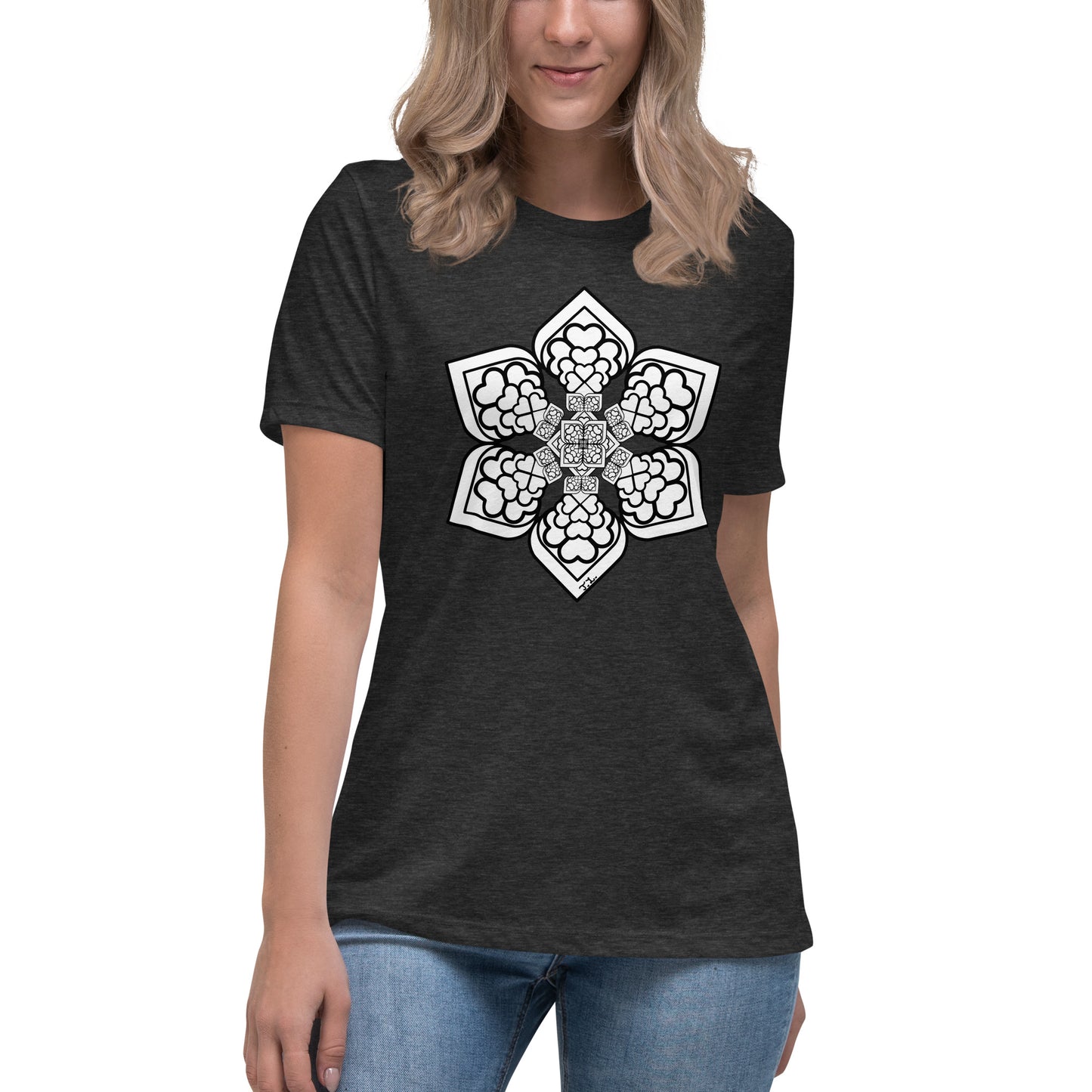 Color me- Lightbulb Heart Mandala Women's Relaxed T-Shirt