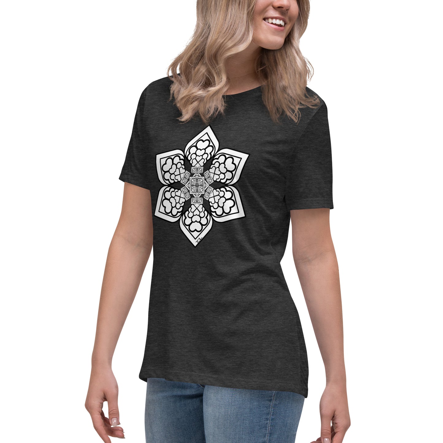 Color me- Lightbulb Heart Mandala Women's Relaxed T-Shirt