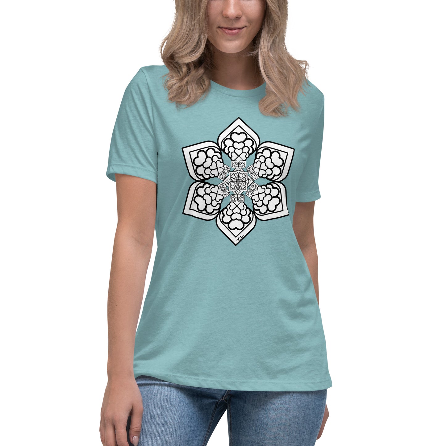 Color me- Lightbulb Heart Mandala Women's Relaxed T-Shirt