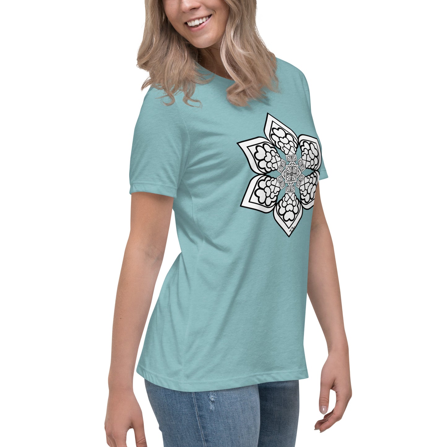 Color me- Lightbulb Heart Mandala Women's Relaxed T-Shirt