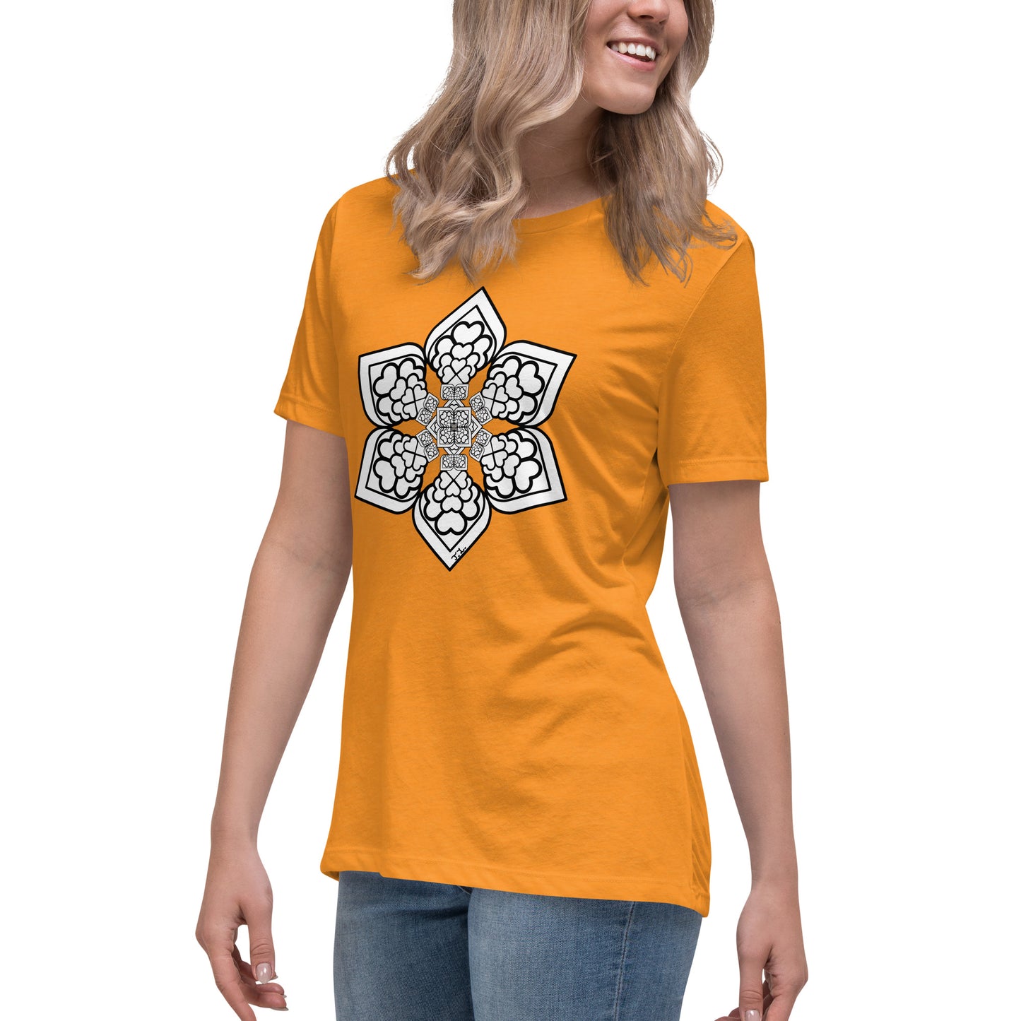 Color me- Lightbulb Heart Mandala Women's Relaxed T-Shirt