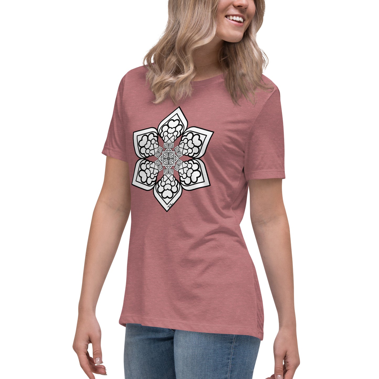 Color me- Lightbulb Heart Mandala Women's Relaxed T-Shirt