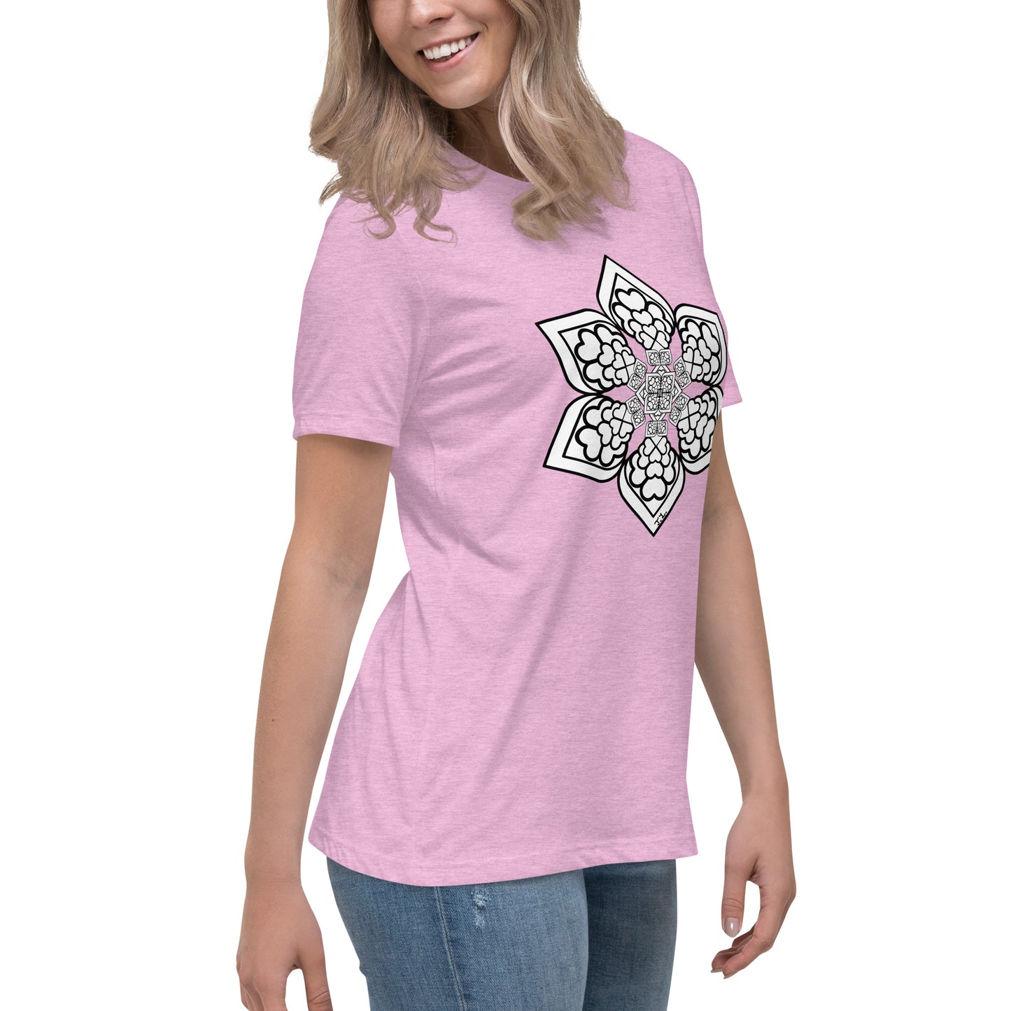 Color me- Lightbulb Heart Mandala Women's Relaxed T-Shirt