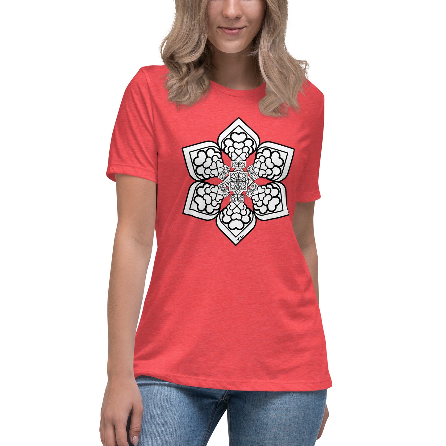 Color me- Lightbulb Heart Mandala Women's Relaxed T-Shirt