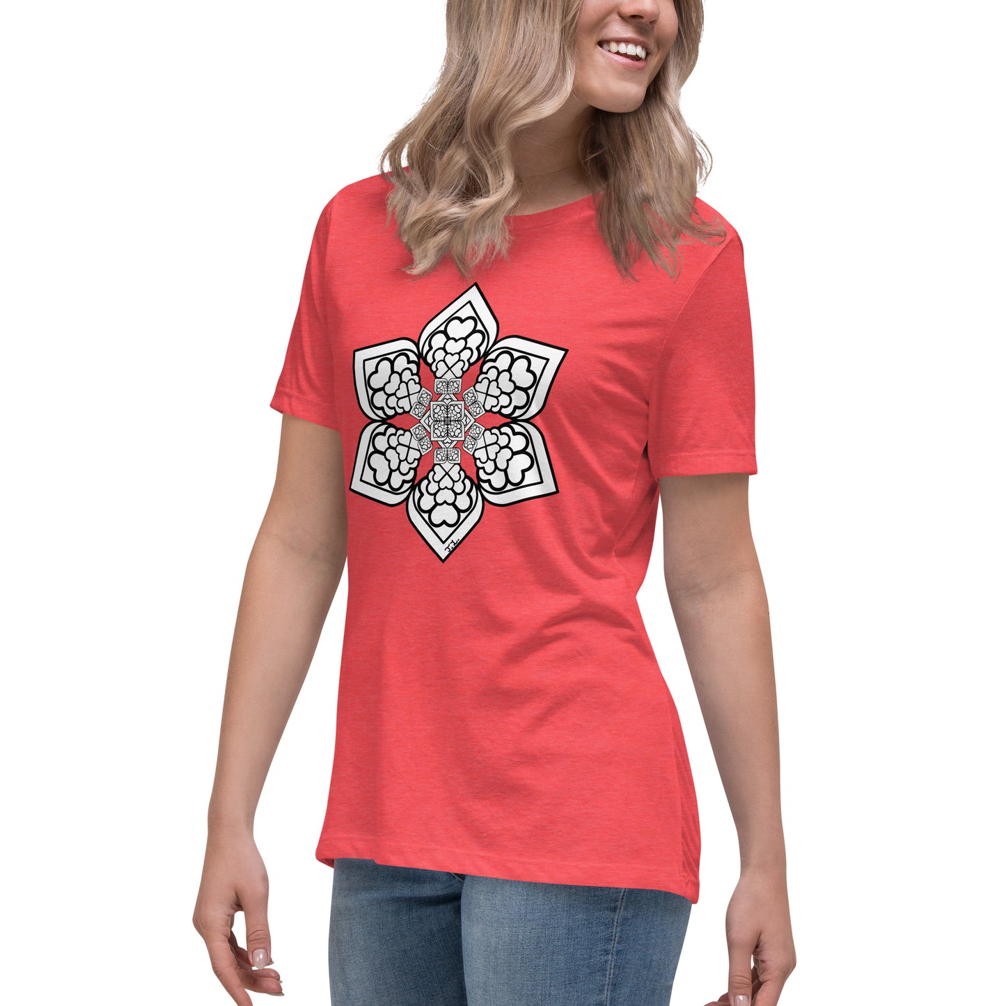 Color me- Lightbulb Heart Mandala Women's Relaxed T-Shirt