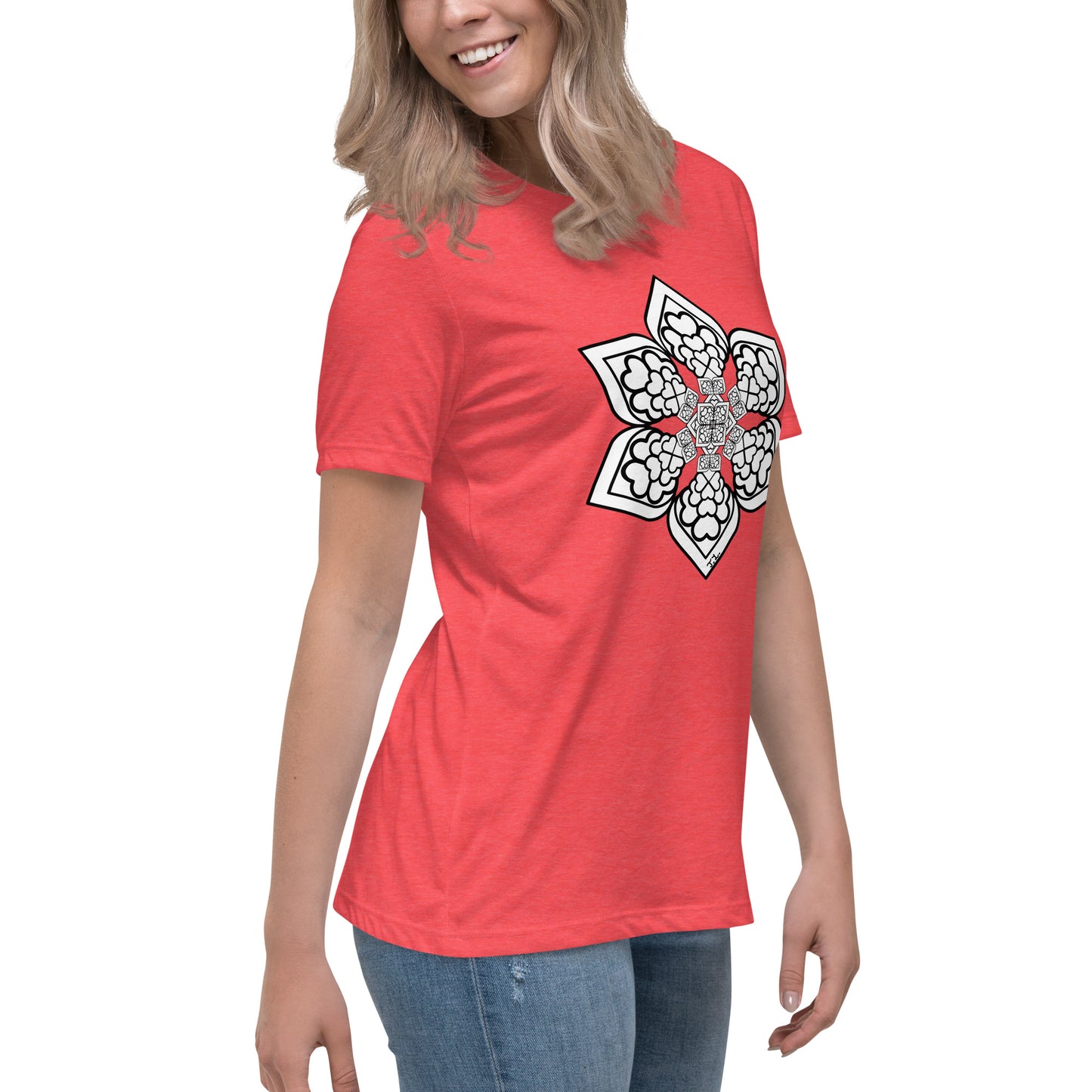 Color me- Lightbulb Heart Mandala Women's Relaxed T-Shirt