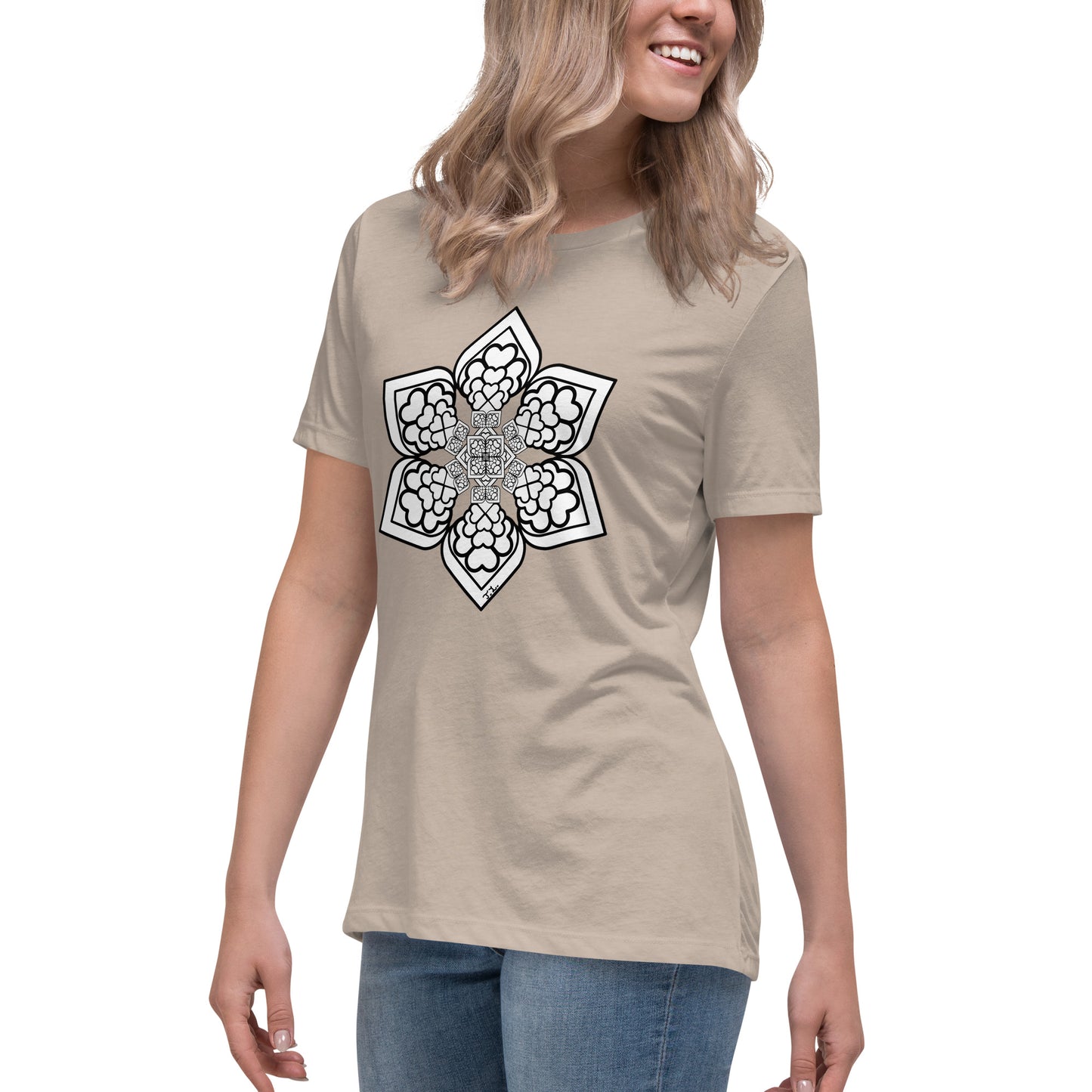 Color me- Lightbulb Heart Mandala Women's Relaxed T-Shirt