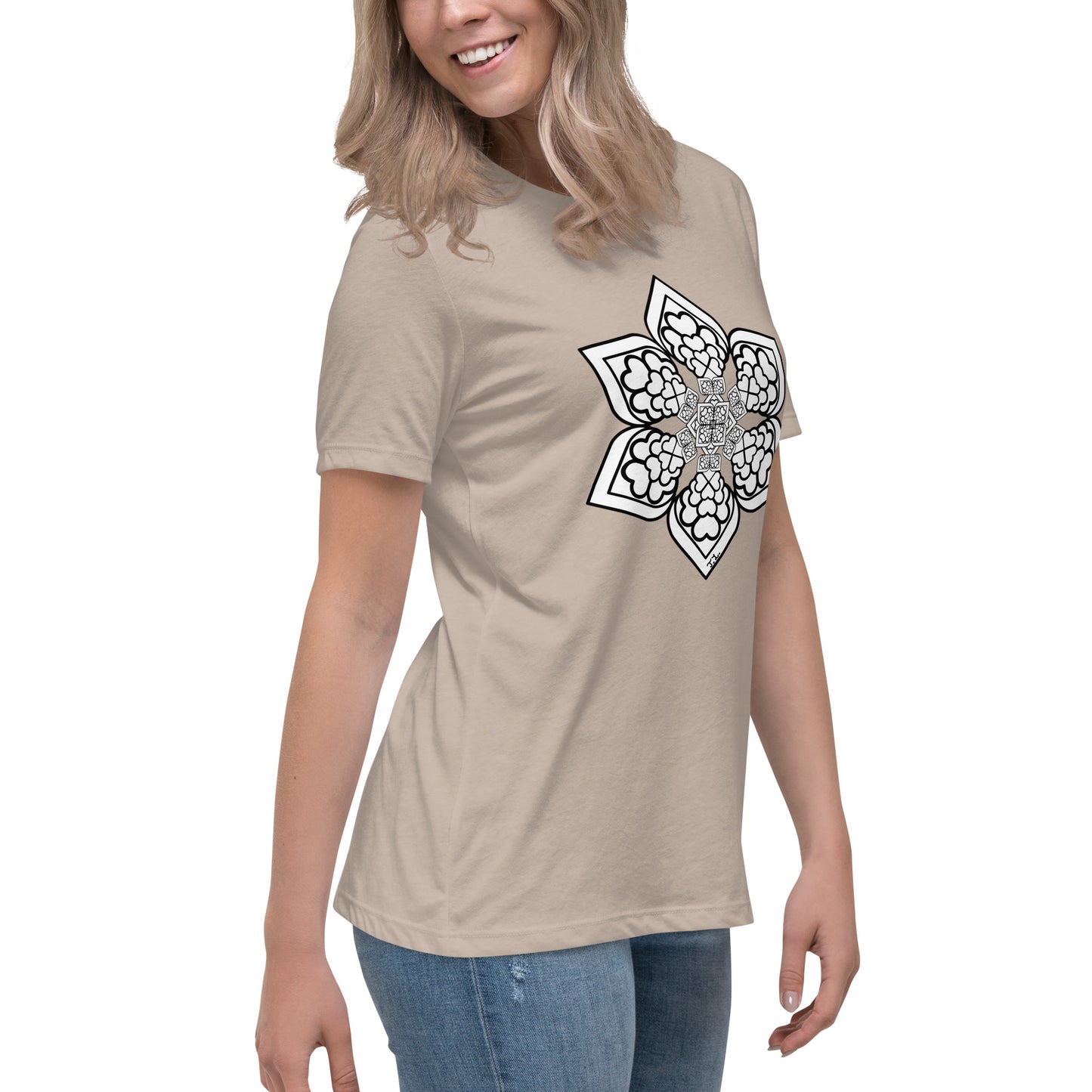 Color me- Lightbulb Heart Mandala Women's Relaxed T-Shirt