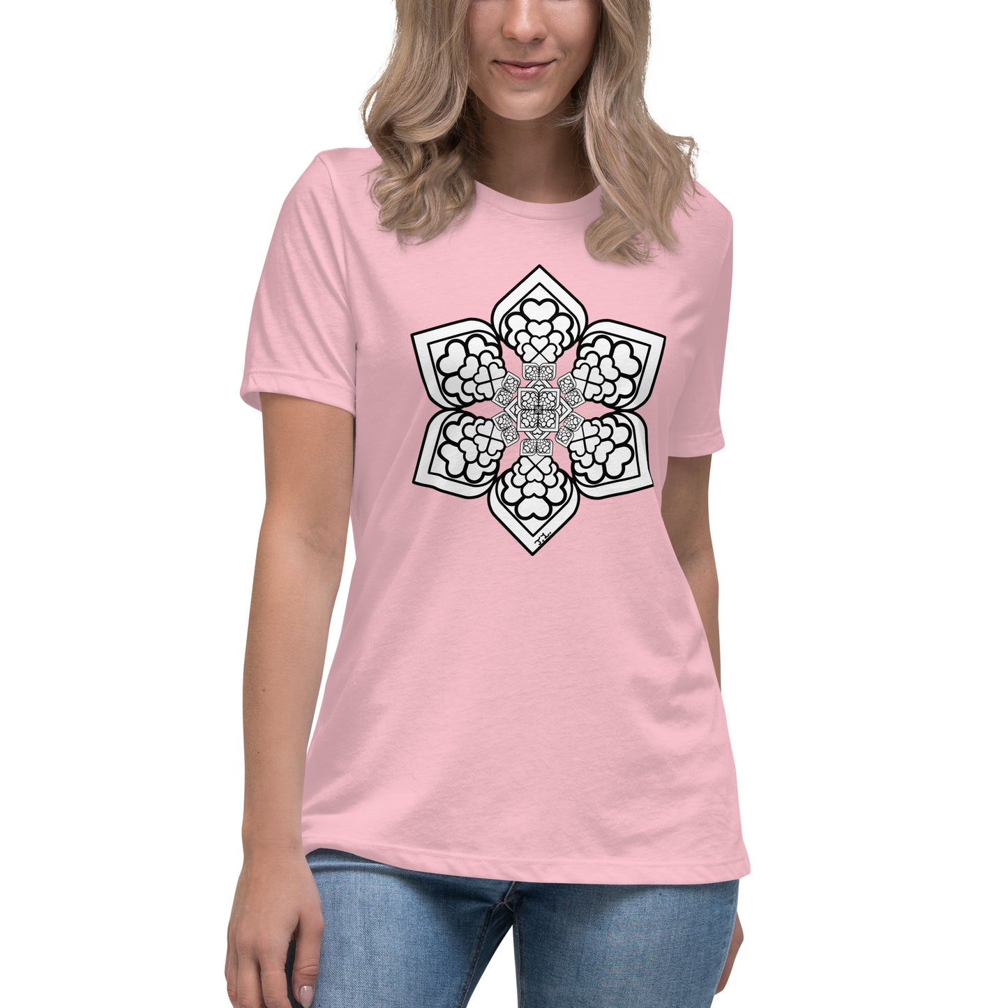 Color me- Lightbulb Heart Mandala Women's Relaxed T-Shirt