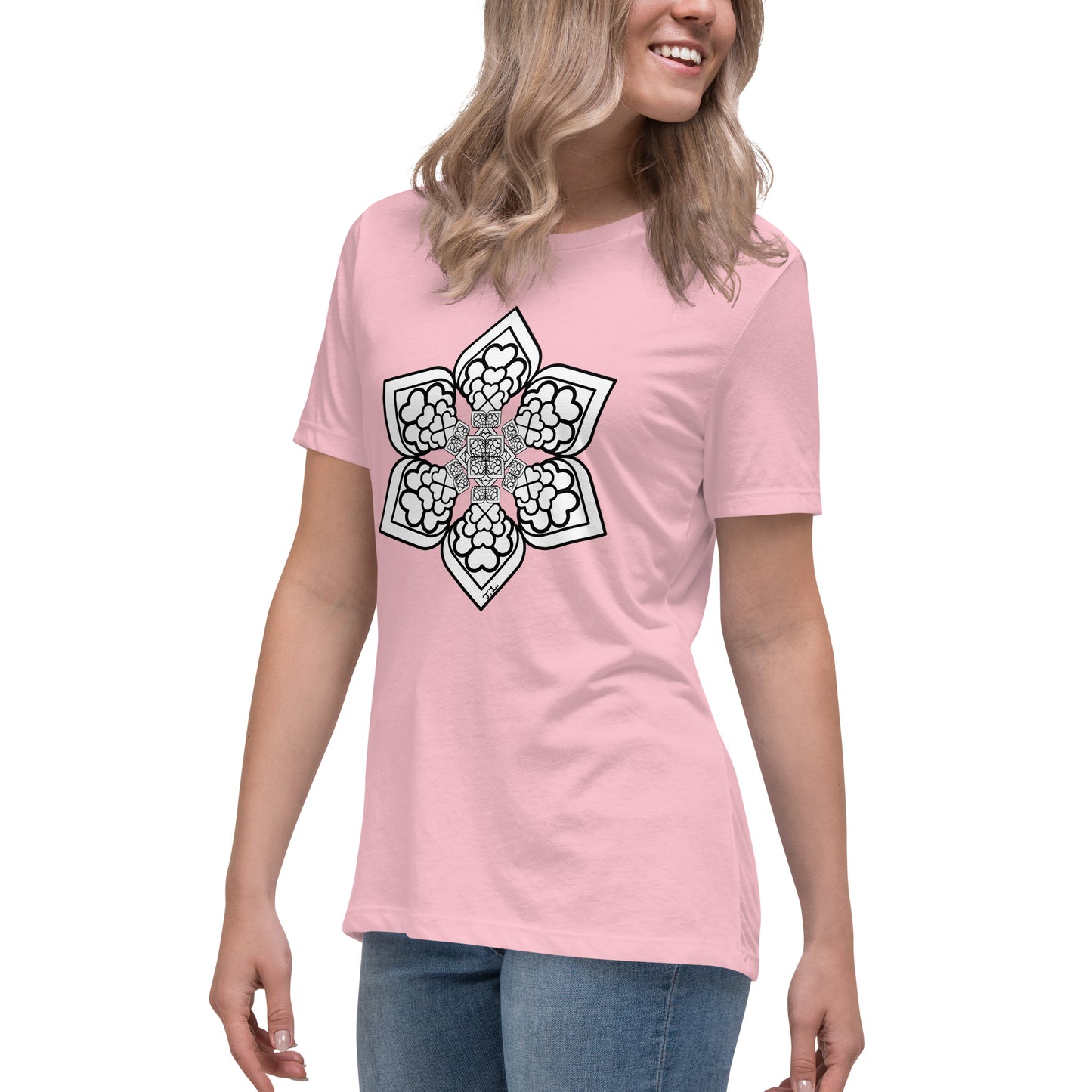 Color me- Lightbulb Heart Mandala Women's Relaxed T-Shirt