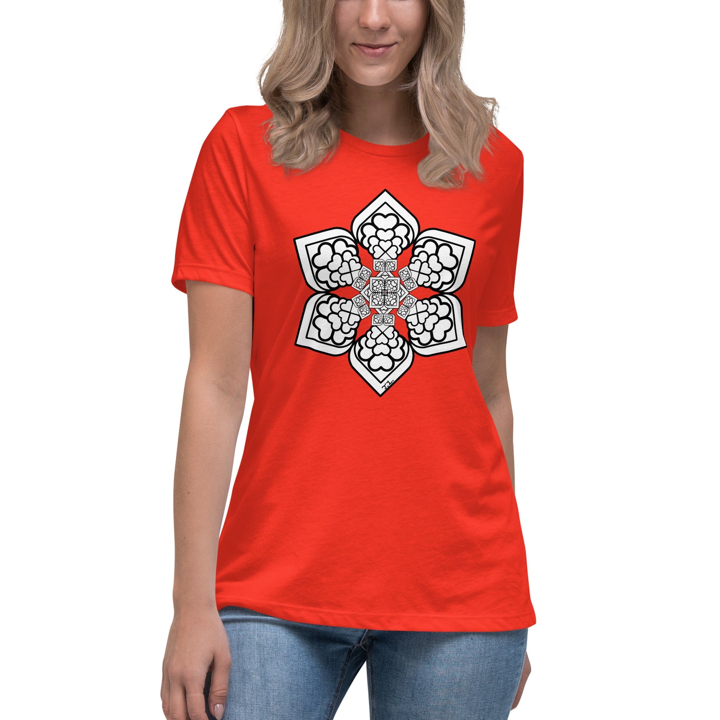 Color me- Lightbulb Heart Mandala Women's Relaxed T-Shirt