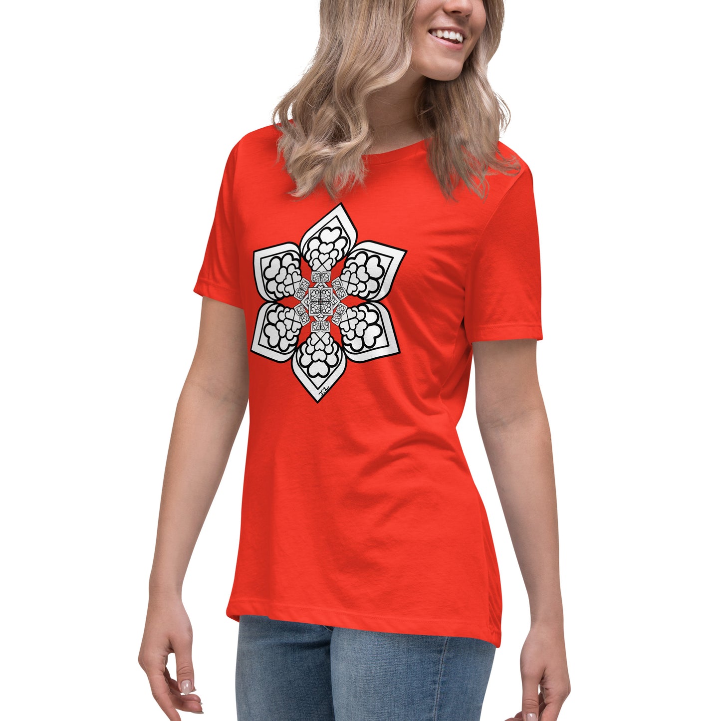 Color me- Lightbulb Heart Mandala Women's Relaxed T-Shirt