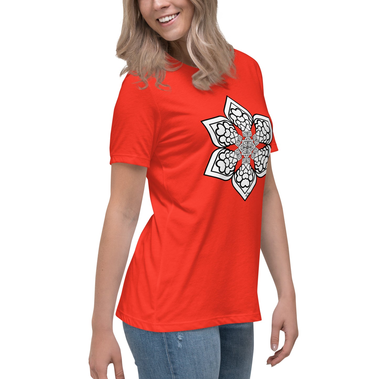 Color me- Lightbulb Heart Mandala Women's Relaxed T-Shirt